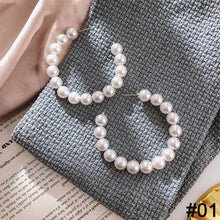 Load image into Gallery viewer, Women Natural Freshwater Pearl Baroque Circle Hoop Earrings 925 Sterling Silver Fashion Korean Jewelry