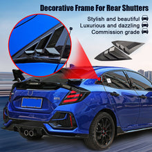 Load image into Gallery viewer, Pair Rear Panel Window Side Louvers Carbon Fiber Vent Decal For Honda Civic Type R Notchback 2020 2021 ABS