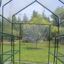 Load image into Gallery viewer, Outdoor 56" W x 56" D x 76" H Green House ,Walk-in Plant Gardening Greenhouse With 2 Tiers 8 Shelves(Transparent Cover)
