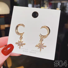 Load image into Gallery viewer, 1 Pair Women Simple Silver Needle Pearl Cat's Eye Stone Stud Fashion Jewelry Eardrop Earrings