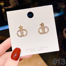 Load image into Gallery viewer, 1 Pair Women Simple Silver Needle Pearl Cat's Eye Stone Stud Fashion Jewelry Eardrop Earrings