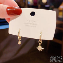 Load image into Gallery viewer, 1 Pair Women Simple Silver Needle Pearl Cat's Eye Stone Stud Fashion Jewelry Eardrop Earrings