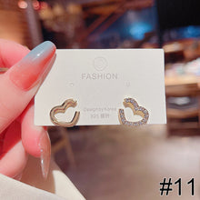 Load image into Gallery viewer, 1 Pair Women Simple Silver Needle Zircon Flower And Pearl Stud Fashion Jewelry Eardrop Earrings