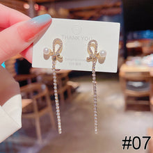 Load image into Gallery viewer, 1 Pair Women Simple Silver Needle Zircon Flower And Pearl Stud Fashion Jewelry Eardrop Earrings
