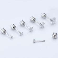 Load image into Gallery viewer, Fashion Four Claw Zircon Cartilage Stainless Steel Ear Stud Crystal Zircon Earrings Piercing Jewelry Steel Clear
