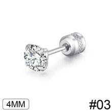Load image into Gallery viewer, Fashion Four Claw Zircon Cartilage Stainless Steel Ear Stud Crystal Zircon Earrings Piercing Jewelry Steel Clear