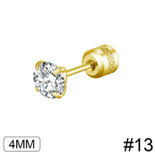 Load image into Gallery viewer, Fashion Four Claw Zircon Cartilage Stainless Steel Ear Stud Crystal Zircon Earrings Piercing Jewelry Steel Clear