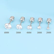 Load image into Gallery viewer, Fashion Four Claw Zircon Cartilage Stainless Steel Ear Stud Crystal Zircon Earrings Piercing Jewelry Steel Clear
