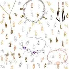 Load image into Gallery viewer, 130 PCS/Set Retro Alloy 26 English Capital Case Letter Accessories For Earrings Necklace Bracelet DIY Handmade