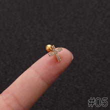 Load image into Gallery viewer, Women Simple Needle Pearl Gold Zircon Crown Stainless Steel Stud Earring Fashion Jewelry Eardrop Earrings