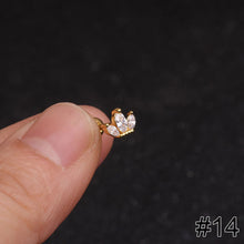 Load image into Gallery viewer, Women Simple Needle Pearl Gold Zircon Crown Stainless Steel Stud Earring Fashion Jewelry Eardrop Earrings