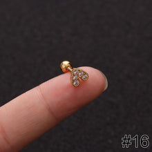 Load image into Gallery viewer, Women Simple Needle Pearl Gold Zircon Crown Stainless Steel Stud Earring Fashion Jewelry Eardrop Earrings