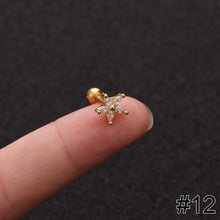 Load image into Gallery viewer, Women Simple Needle Pearl Gold Zircon Crown Stainless Steel Stud Earring Fashion Jewelry Eardrop Earrings