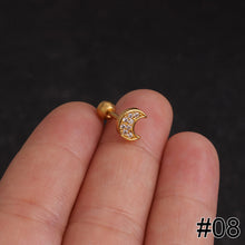 Load image into Gallery viewer, Women Simple Needle Pearl Gold Zircon Crown Stainless Steel Stud Earring Fashion Jewelry Eardrop Earrings