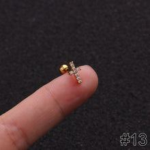 Load image into Gallery viewer, Women Simple Needle Pearl Gold Zircon Crown Stainless Steel Stud Earring Fashion Jewelry Eardrop Earrings