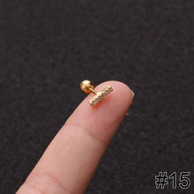 Load image into Gallery viewer, Women Simple Needle Pearl Gold Zircon Crown Stainless Steel Stud Earring Fashion Jewelry Eardrop Earrings