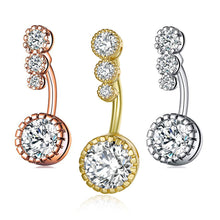 Load image into Gallery viewer, 1 PC Fashion Simple Stainless Steel Zircon Inlaid Round Belly Button Women Body Piercing Jewelry