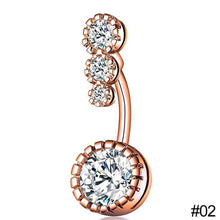 Load image into Gallery viewer, 1 PC Fashion Simple Stainless Steel Zircon Inlaid Round Belly Button Women Body Piercing Jewelry