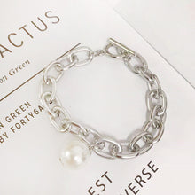 Load image into Gallery viewer, Creative Personality Thick Chain Pearl Pendant Bracelet Jewelry Gift For Women Girls