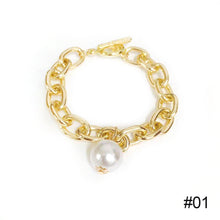 Load image into Gallery viewer, Creative Personality Thick Chain Pearl Pendant Bracelet Jewelry Gift For Women Girls