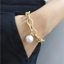 Load image into Gallery viewer, Creative Personality Thick Chain Pearl Pendant Bracelet Jewelry Gift For Women Girls