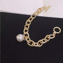 Load image into Gallery viewer, Creative Personality Thick Chain Pearl Pendant Bracelet Jewelry Gift For Women Girls