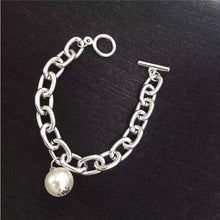 Load image into Gallery viewer, Creative Personality Thick Chain Pearl Pendant Bracelet Jewelry Gift For Women Girls