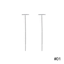 Load image into Gallery viewer, Cool Style Simple T-shaped Tassel Long Ear Chain Earrings Jewelry Gift For Women Girls