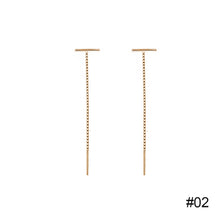 Load image into Gallery viewer, Cool Style Simple T-shaped Tassel Long Ear Chain Earrings Jewelry Gift For Women Girls