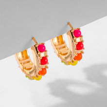 Load image into Gallery viewer, Creative Colorful Pearl Copper Buckle Circle Ear Studs Jewelry Gifts For Women Girls