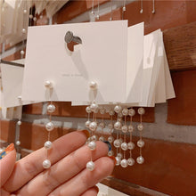 Load image into Gallery viewer, Elegant Sweet Simple Cool Style Long Tassel Pearl Earrings Jewelry Gift For Women Girls