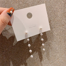 Load image into Gallery viewer, Elegant Sweet Simple Cool Style Long Tassel Pearl Earrings Jewelry Gift For Women Girls