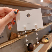 Load image into Gallery viewer, Elegant Sweet Simple Cool Style Long Tassel Pearl Earrings Jewelry Gift For Women Girls