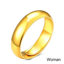Load image into Gallery viewer, Gold Smooth Surface Simple Fashion Couple Ring Adjustable Jewelry Gift For Lover