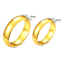 Load image into Gallery viewer, Gold Smooth Surface Simple Fashion Couple Ring Adjustable Jewelry Gift For Lover