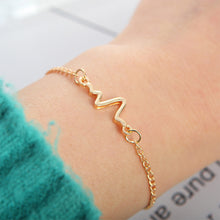 Load image into Gallery viewer, Simple Personality Beckoning Heart Rate Line Couple Bracelet For Love Jewelry Gift