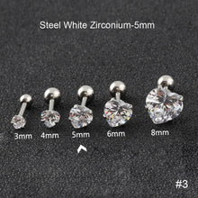 Load image into Gallery viewer, Fashion Zircon Stainless Steel Love Earrings Cartilage Ear Stud Crystal Heart Earrings Piercing Jewelry Steel Clear