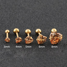 Load image into Gallery viewer, Fashion Zircon Stainless Steel Love Earrings Cartilage Ear Stud Crystal Heart Earrings Piercing Jewelry Steel Clear