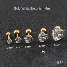 Load image into Gallery viewer, Fashion Zircon Stainless Steel Love Earrings Cartilage Ear Stud Crystal Heart Earrings Piercing Jewelry Steel Clear