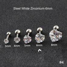 Load image into Gallery viewer, Fashion Zircon Stainless Steel Love Earrings Cartilage Ear Stud Crystal Heart Earrings Piercing Jewelry Steel Clear