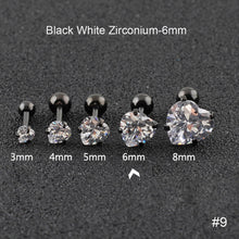 Load image into Gallery viewer, Fashion Zircon Stainless Steel Love Earrings Cartilage Ear Stud Crystal Heart Earrings Piercing Jewelry Steel Clear