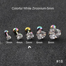 Load image into Gallery viewer, Fashion Zircon Stainless Steel Love Earrings Cartilage Ear Stud Crystal Heart Earrings Piercing Jewelry Steel Clear