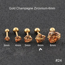 Load image into Gallery viewer, Fashion Zircon Stainless Steel Love Earrings Cartilage Ear Stud Crystal Heart Earrings Piercing Jewelry Steel Clear