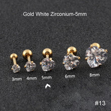 Load image into Gallery viewer, Fashion Zircon Stainless Steel Love Earrings Cartilage Ear Stud Crystal Heart Earrings Piercing Jewelry Steel Clear