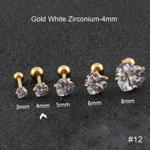 Load image into Gallery viewer, Fashion Zircon Stainless Steel Love Earrings Cartilage Ear Stud Crystal Heart Earrings Piercing Jewelry Steel Clear