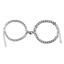 Load image into Gallery viewer, 2Pcs/pair Fashion Stainless Steel Couple Bracelets Magnetism Heart Charm Creative Chain Bracelets Jewelry Gift For Women Men