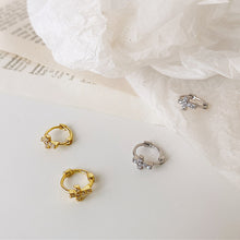 Load image into Gallery viewer, 1 Pair Gold-plated Mini Zircon Hoop Earrings Piercing Ear Clip Cubic Otic Cartilage Earring Stud Women Cross Ear Ornament