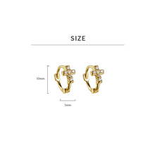 Load image into Gallery viewer, 1 Pair Gold-plated Mini Zircon Hoop Earrings Piercing Ear Clip Cubic Otic Cartilage Earring Stud Women Cross Ear Ornament