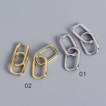 Load image into Gallery viewer, Anti-Allergy S925 Sterling Silver Earrings Women New Fashion Geometric Ellipse U-Shape Elegant Bride Jewelry Gifts Girl Ear Clip