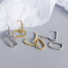Load image into Gallery viewer, Anti-Allergy S925 Sterling Silver Earrings Women New Fashion Geometric Ellipse U-Shape Elegant Bride Jewelry Gifts Girl Ear Clip
